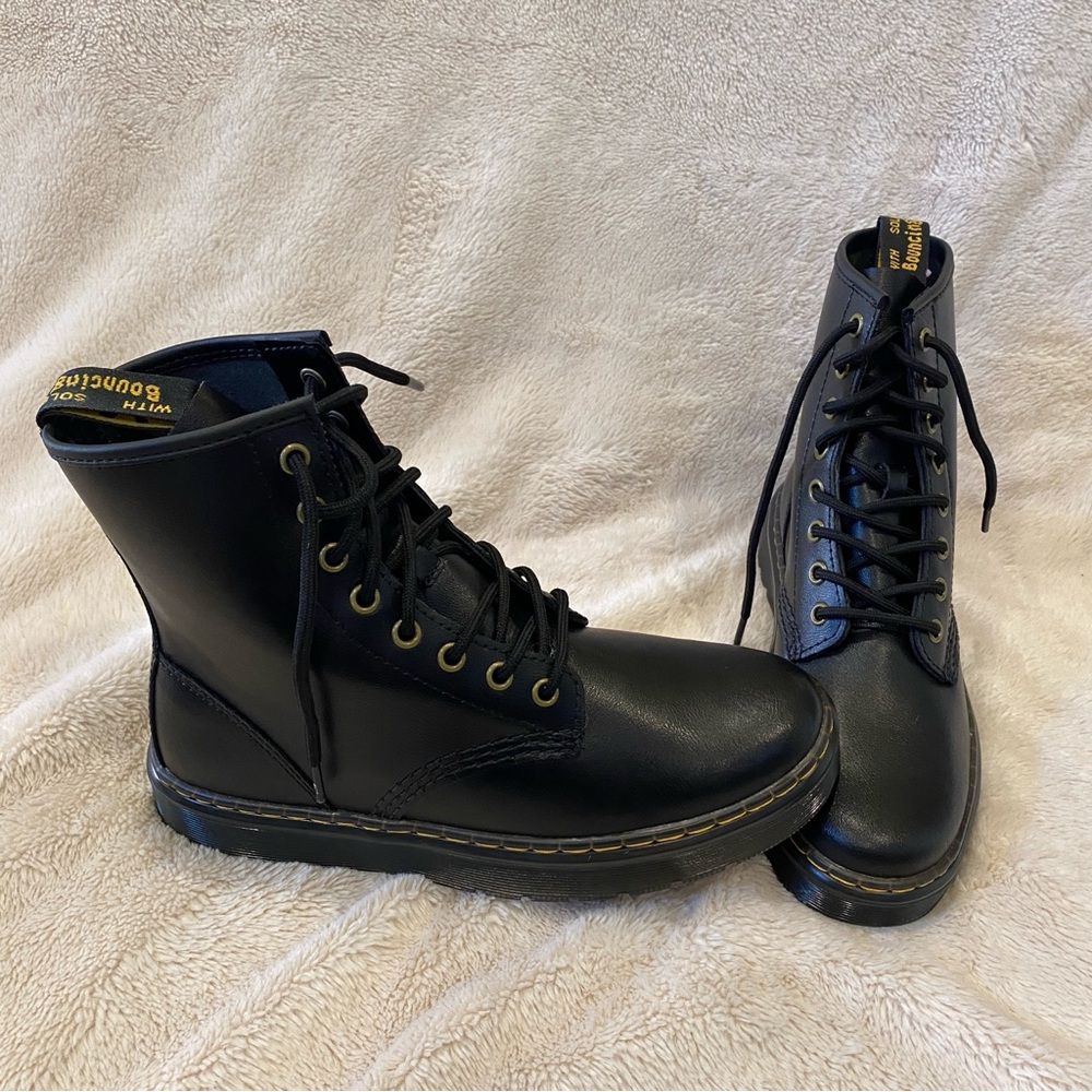Dr Martens Doc Martens Zavala Black Lace-up Air Wair Combat Boots Size 7 NWOB - Picture 11 of 16